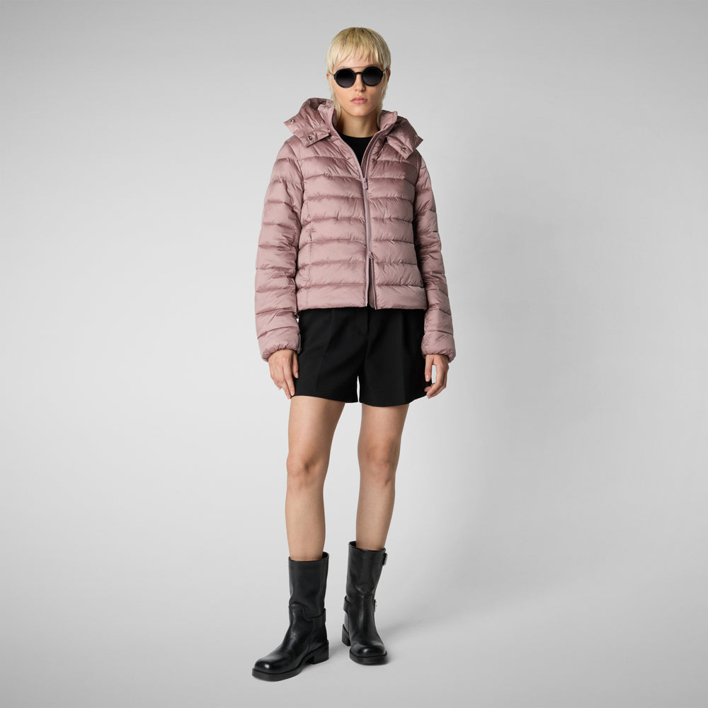 Save the duck PIUMINO ANIMAL FREE CON CAPPUCCIO DONNA LIANA ROSA ANTICO Vendita Economica