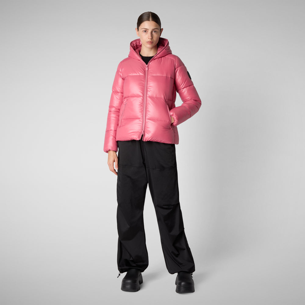 Save the duck PIUMINO ANIMAL FREE CON CAPPUCCIO DONNA LOIS ROSA Negozio