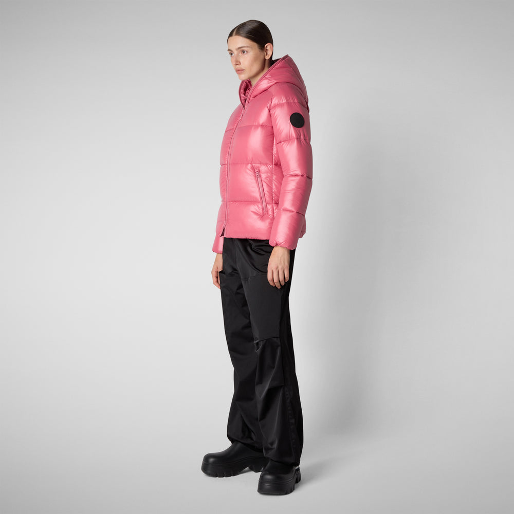 Save the duck PIUMINO ANIMAL FREE CON CAPPUCCIO DONNA LOIS ROSA Negozio