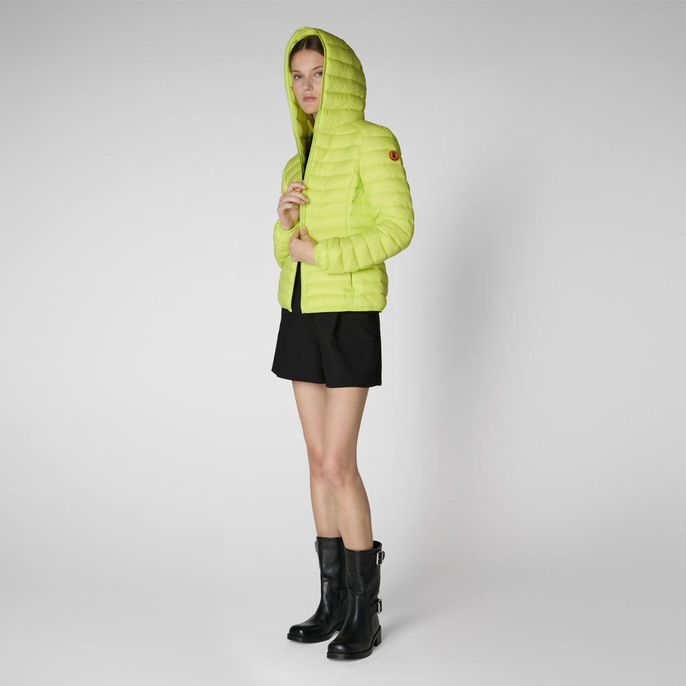 Save the duck PIUMINO ANIMAL FREE CON CAPPUCCIO DONNA DAISY VERDE LIME 2025
