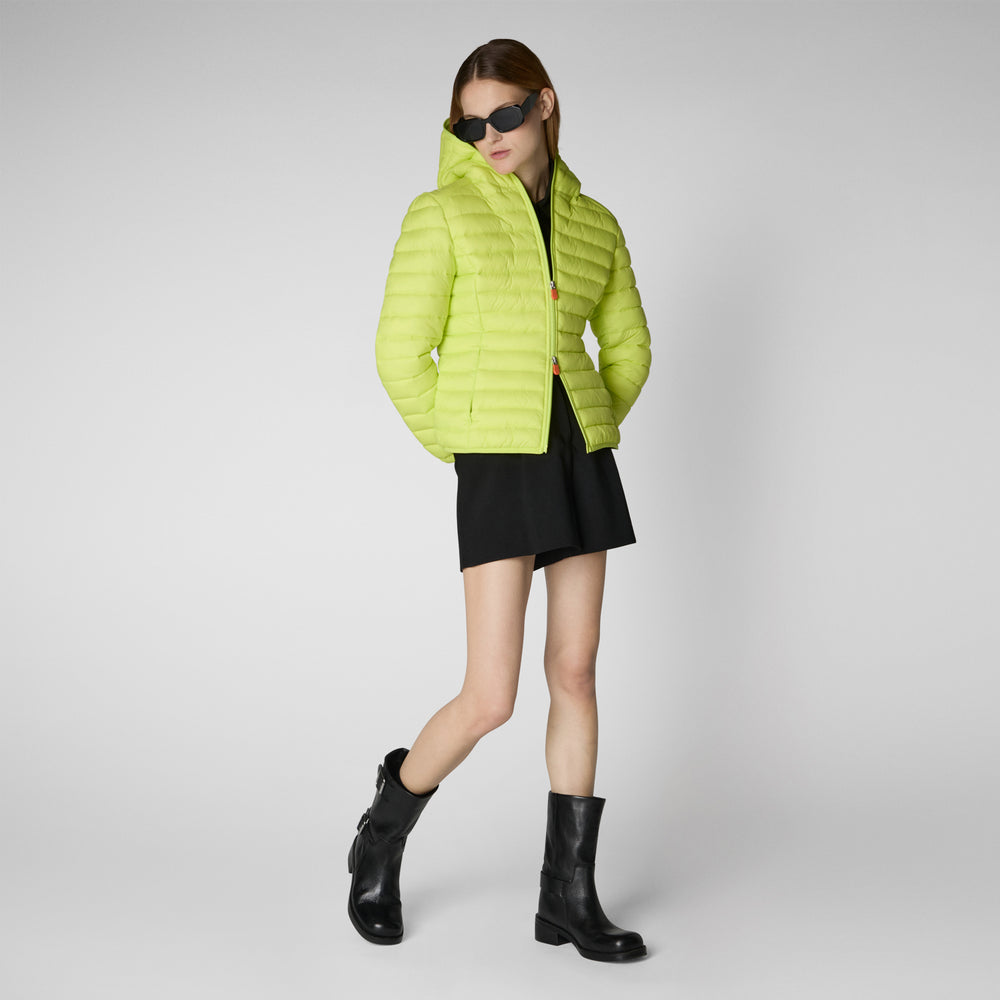 Save the duck PIUMINO ANIMAL FREE CON CAPPUCCIO DONNA DAISY VERDE LIME 2025