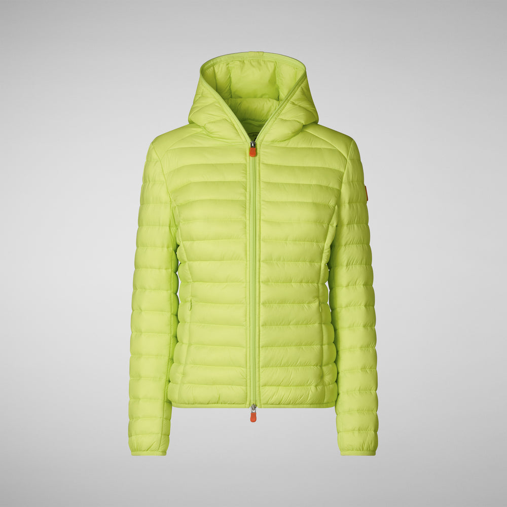 Save the duck PIUMINO ANIMAL FREE CON CAPPUCCIO DONNA DAISY VERDE LIME 2025