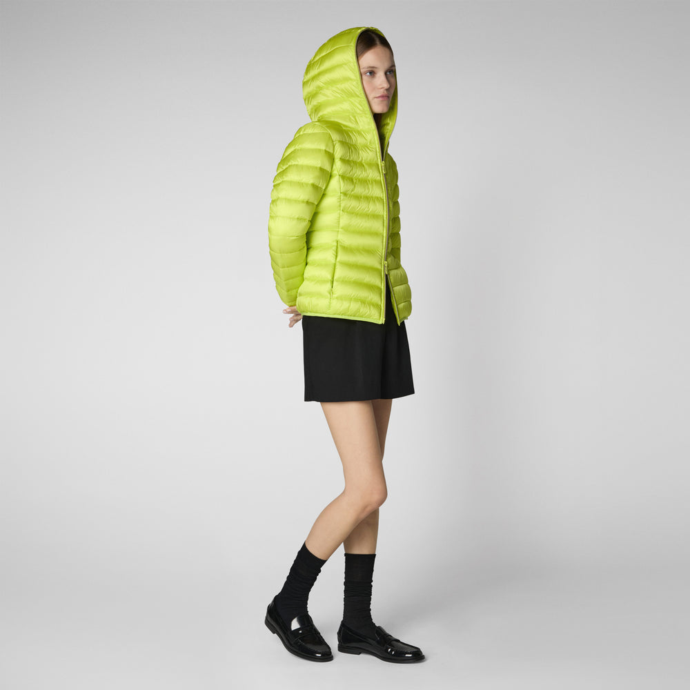 Save the duck PIUMINO ANIMAL FREE CON CAPPUCCIO DONNA ALEXIS VERDE LIME Italy