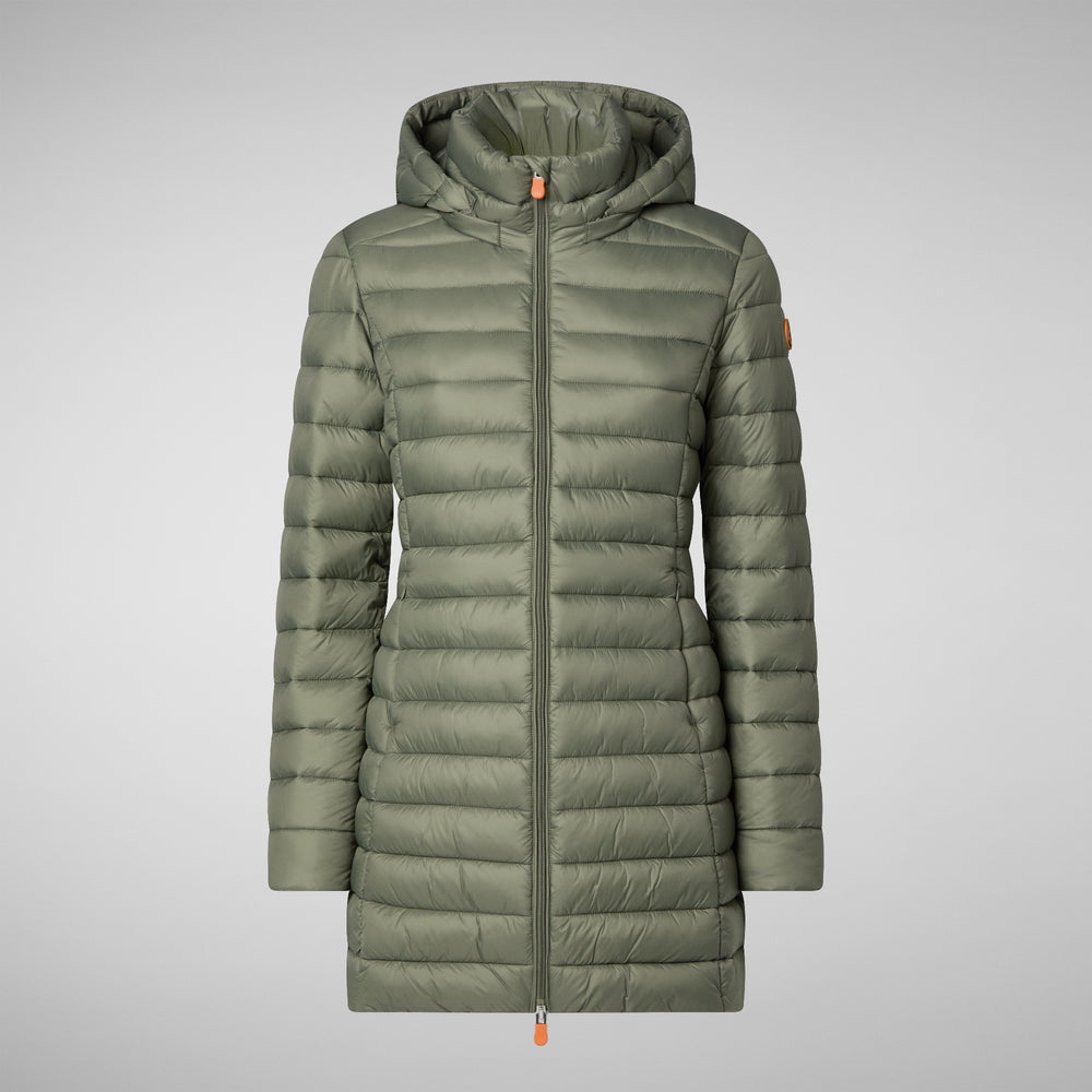 Save the duck PIUMINO ANIMAL FREE CON CAPPUCCIO DONNA CAROL VERDE PALUDE Vendita