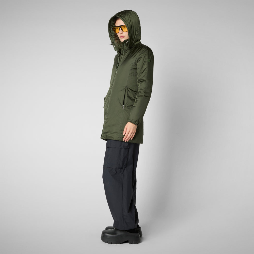 Save the duck CAPPOTTO CON CAPPUCCIO RHIA PINE GREEN Soddisfazione Garantita