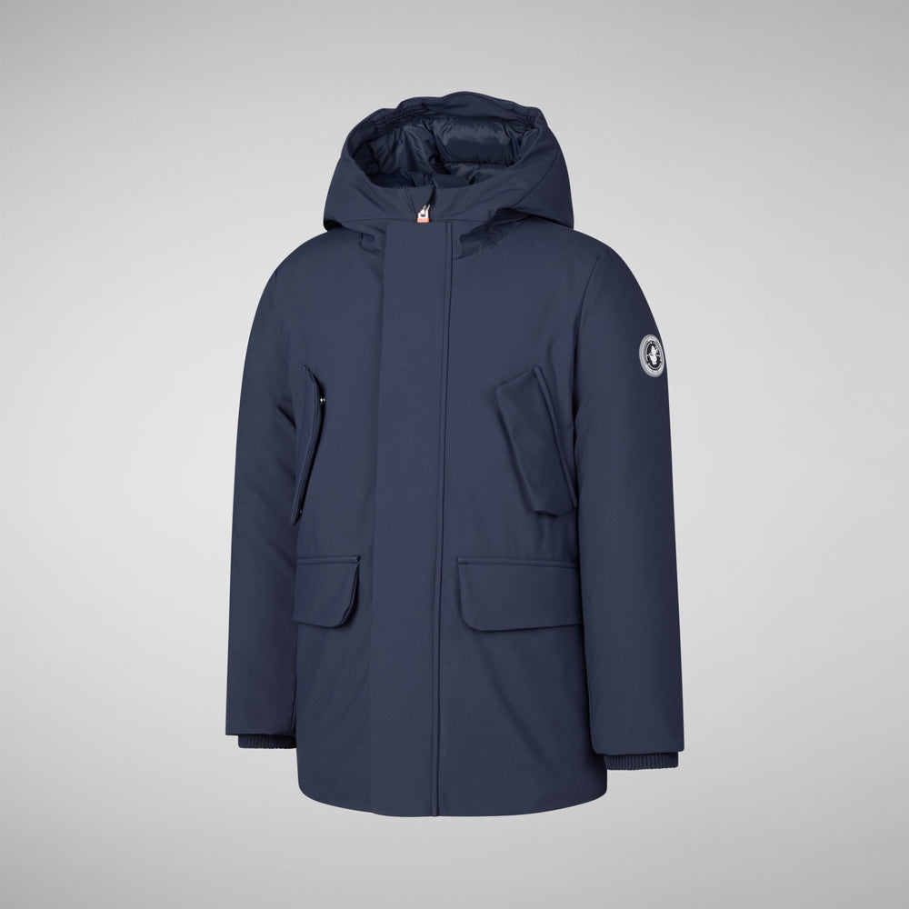 Save the duck PARKA CON CAPPUCCIO THEO BLU NAVY Prezzo Ridotto
