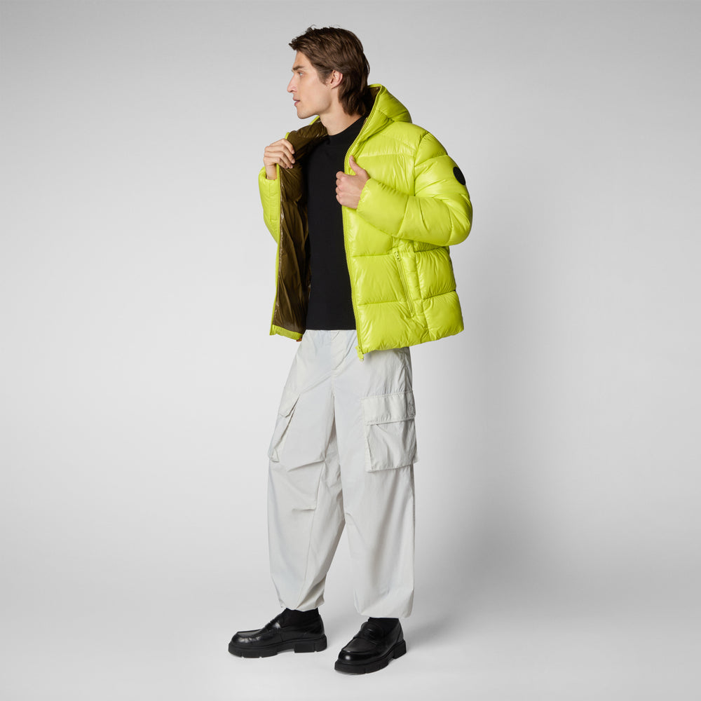Save the duck PIUMINO ANIMAL FREE CON CAPPUCCIO UOMO EDGARD VERDE LIME Hotsell