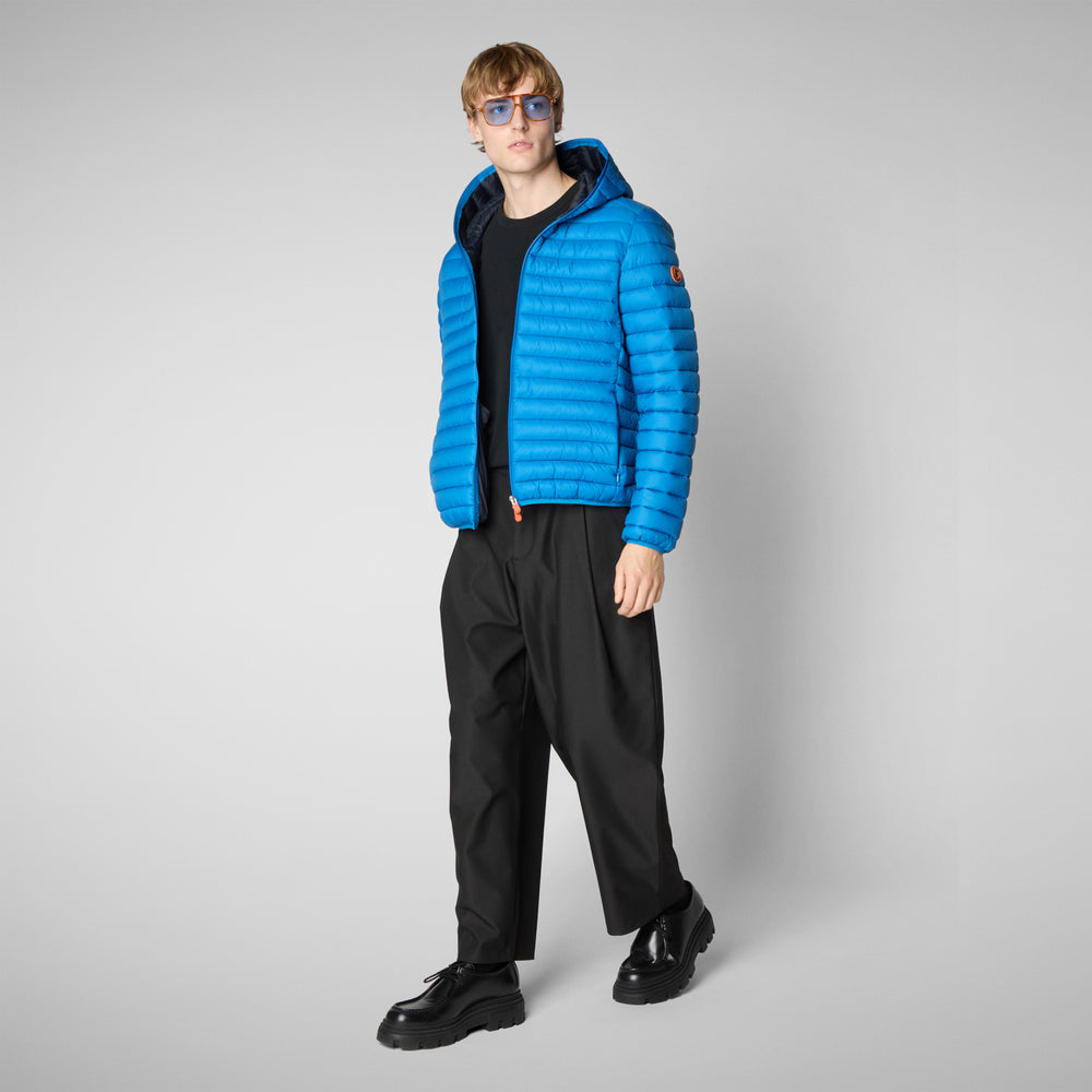Save the duck PIUMINO ANIMAL FREE CON CAPPUCCIO UOMO DONALD BLU MIRTILLO Vendita Economica