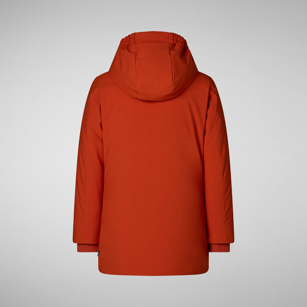 Save the duck PARKA CON CAPPUCCIO BAMBINA ALLY ARANCIONE In Saldo