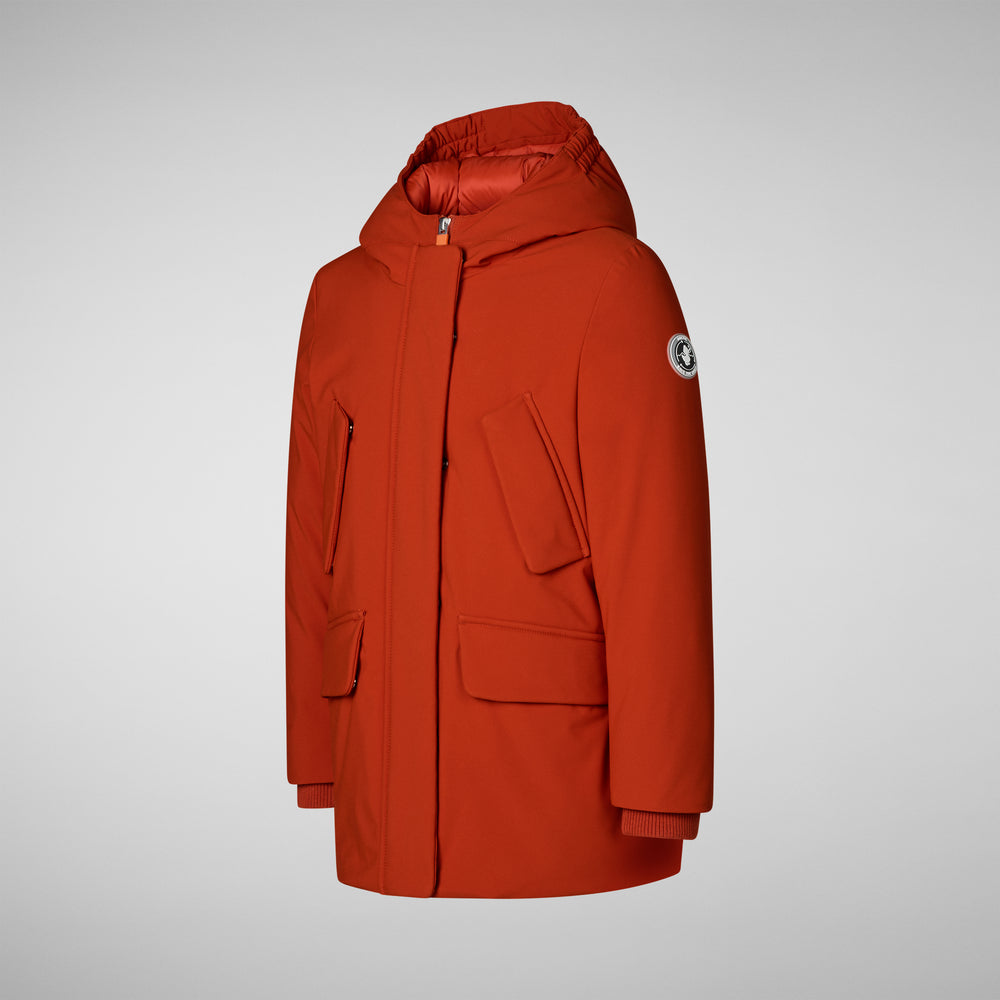 Save the duck PARKA CON CAPPUCCIO BAMBINA ALLY ARANCIONE In Saldo