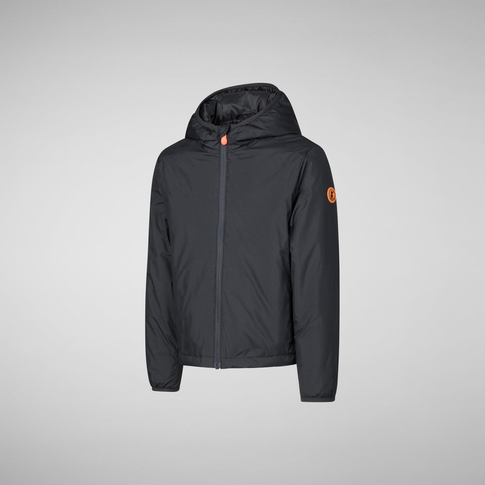 Save the duck GIACCA CON CAPPUCCIO BAMBINO GARETH BLU NERO Soddisfazione Garantita
