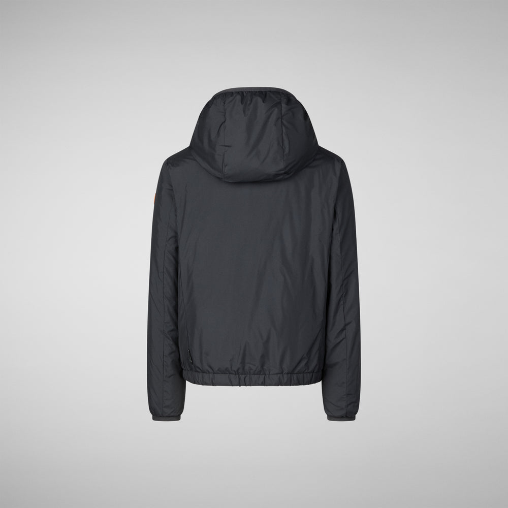 Save the duck GIACCA CON CAPPUCCIO BAMBINO GARETH BLU NERO Soddisfazione Garantita