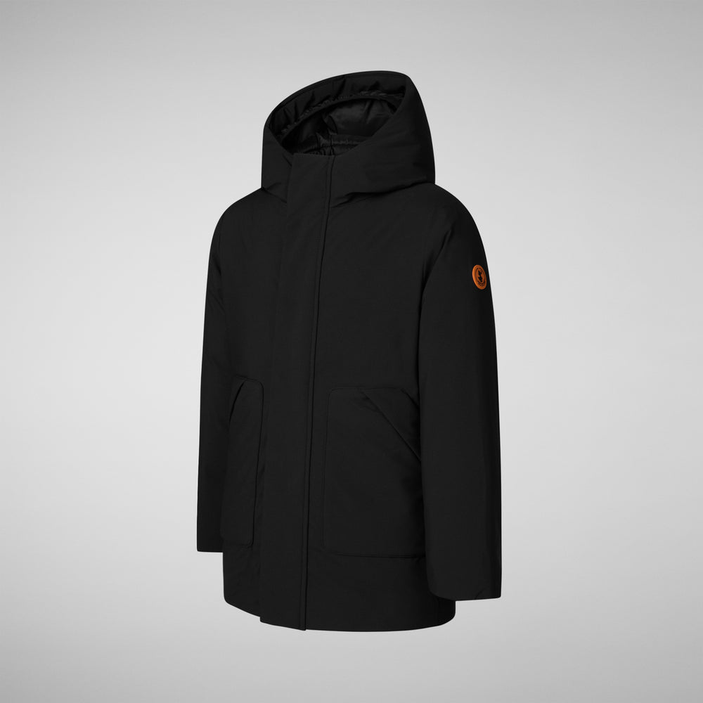 Save the duck PARKA CON CAPPUCCIO BAMBINO ALBI NERO Consegna Veloce
