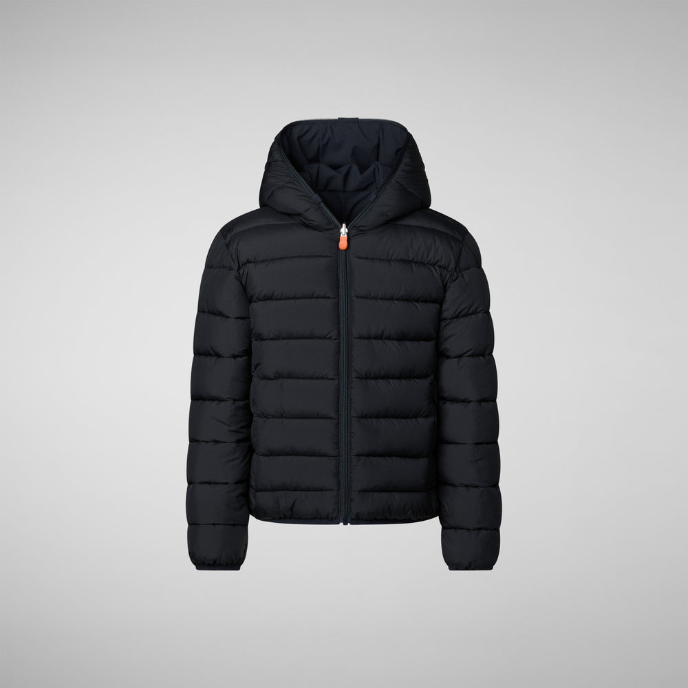 Save the duck GIACCA CON CAPPUCCIO BAMBINO OLIVER BLU NERO Prezzo Ridotto