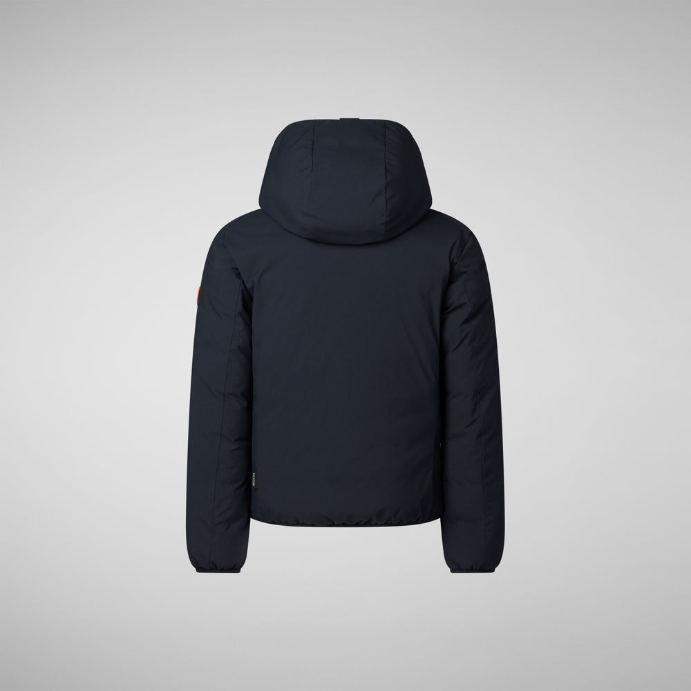 Save the duck GIACCA CON CAPPUCCIO BAMBINO OLIVER BLU NERO Prezzo Ridotto
