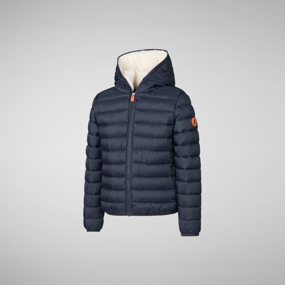 Save the duck PIUMINO ANIMAL FREE BAMBINA LECI BLU NERO Vendita Economica