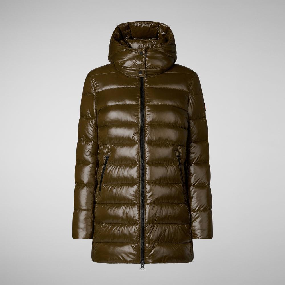 Save the duck PIUMINO ANIMAL FREE CON CAPPUCCIO DONNA MARJORIE VERDE MILITARE Fino Al -60%