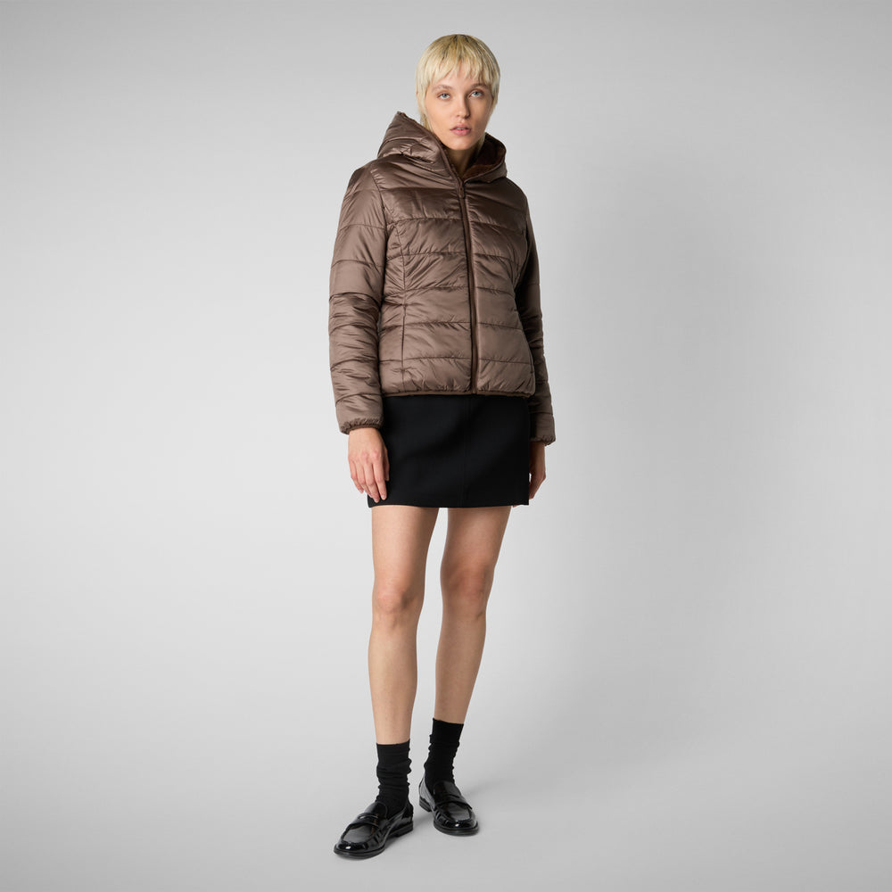 Save the duck GIACCA CON CAPPUCCIO DONNA LAILA MARRONE Shopping Online