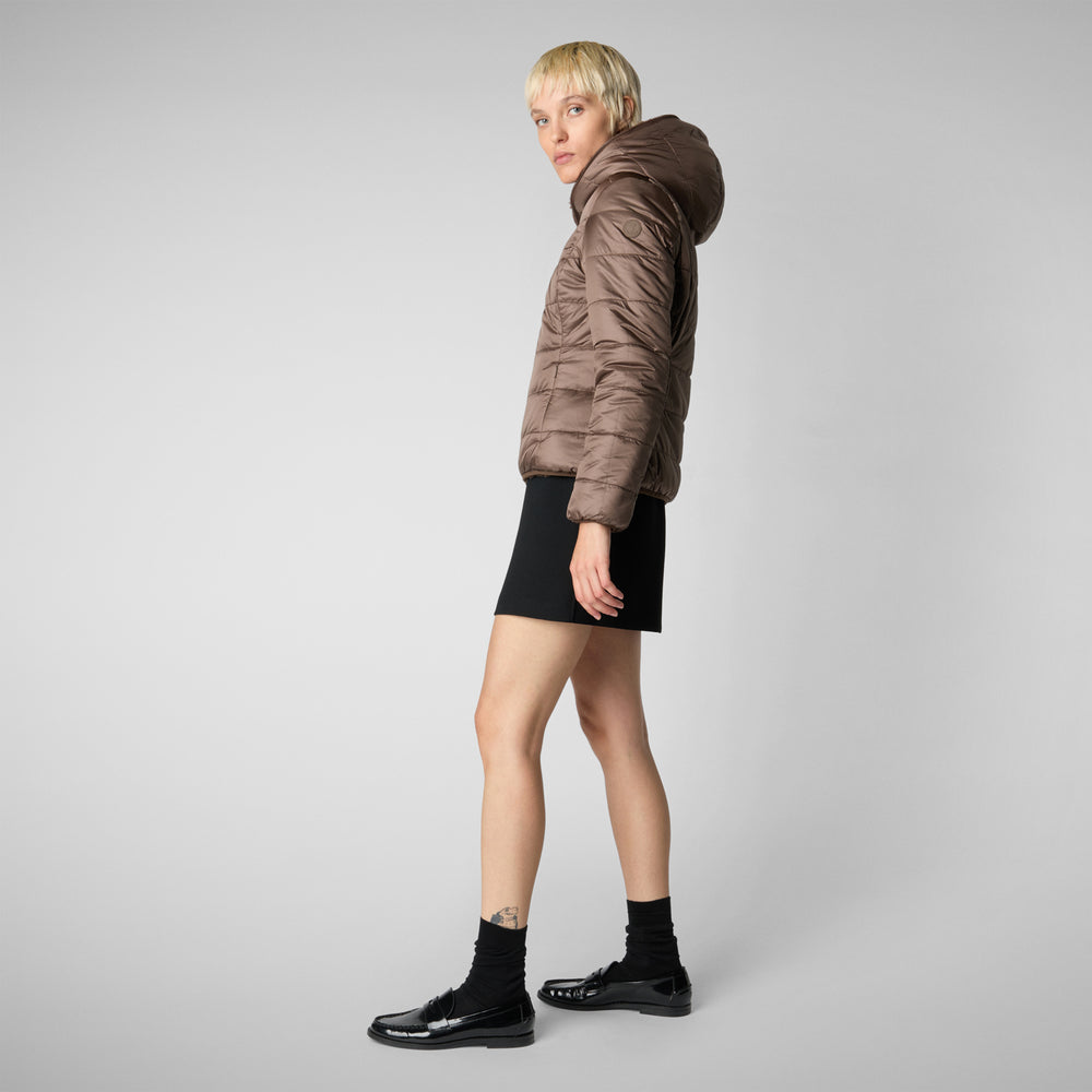 Save the duck GIACCA CON CAPPUCCIO DONNA LAILA MARRONE Shopping Online