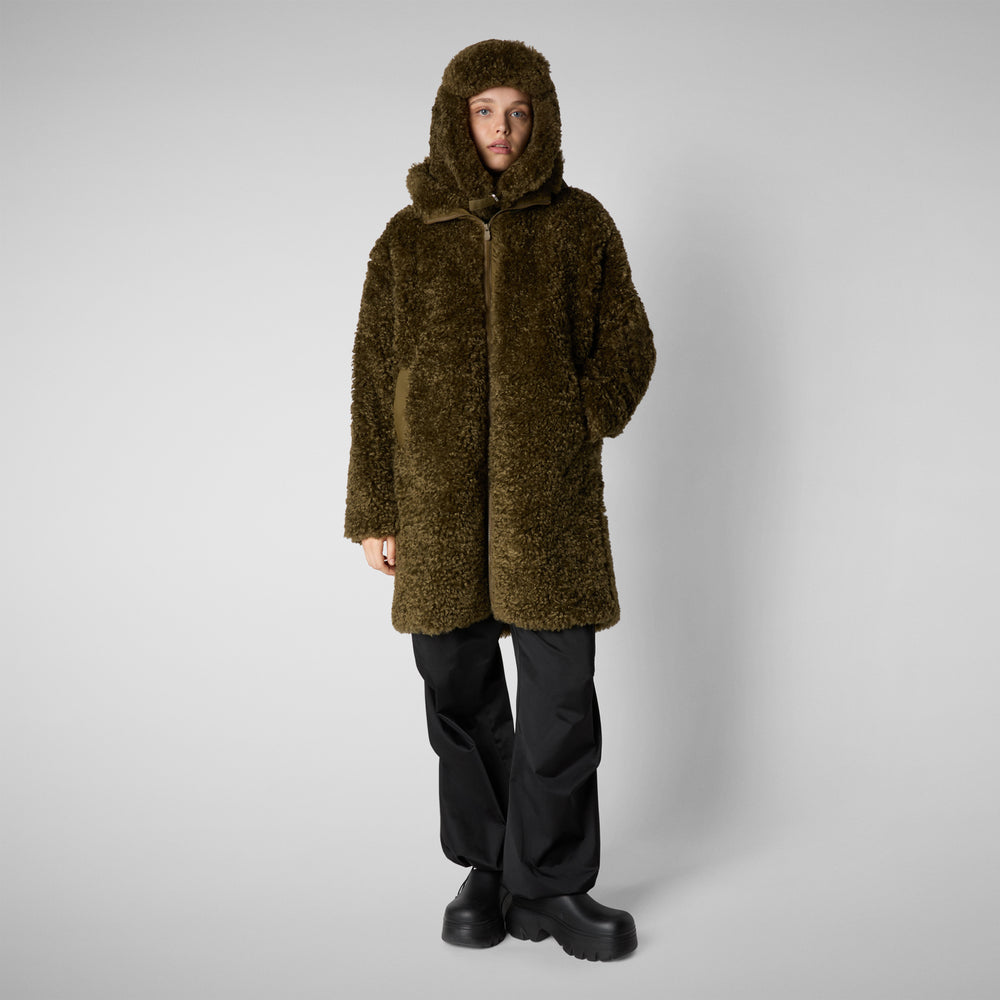 Save the duck GIACCA CON CAPPUCCIO DONNA ANGELICA BARINK GREEN Affare Del Giorno
