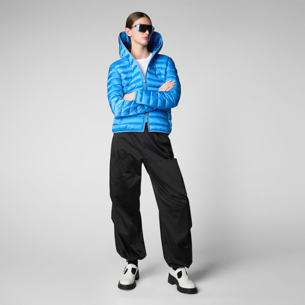 Save the duck PIUMINO ANIMAL FREE CON CAPPUCCIO DONNA ALEXIS BLU CERULEO Convenienza