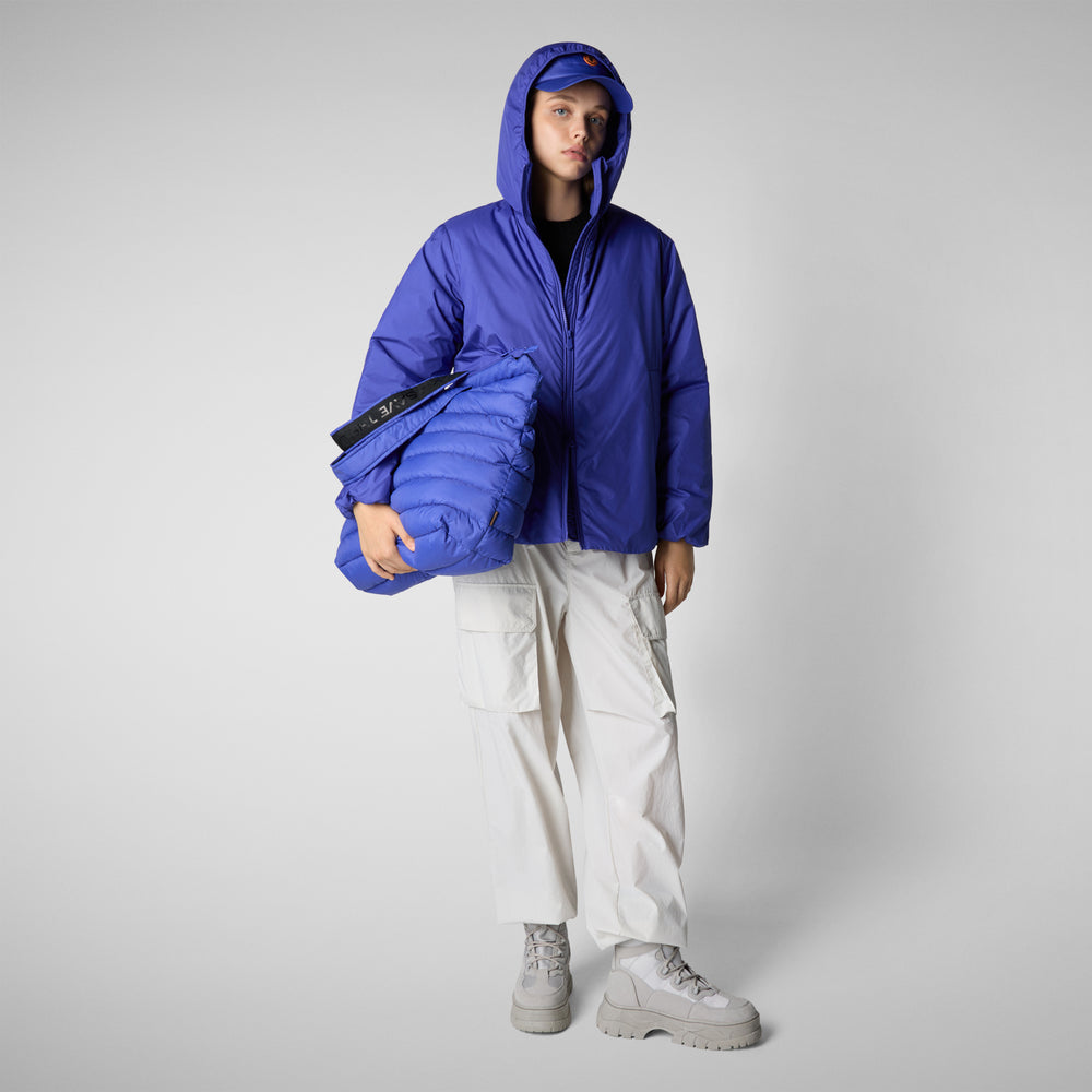 Save the duck CAPPOTTO CON CAPPUCCIO NIAZ BLU GENZIANA Sconto