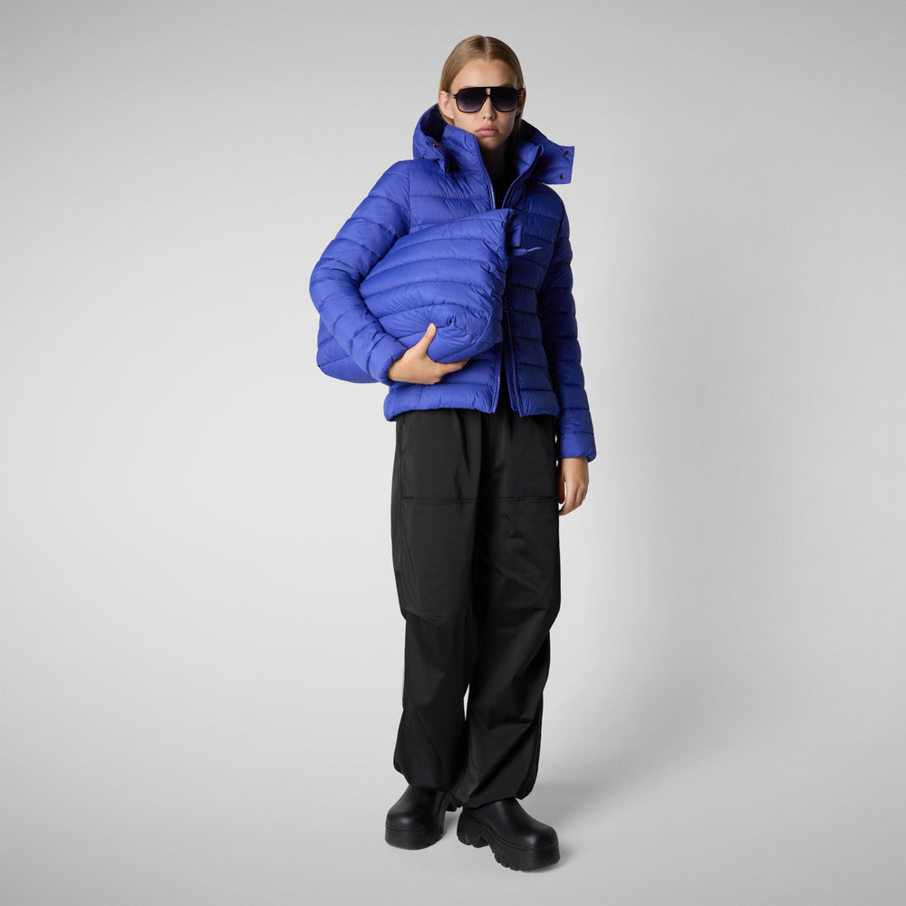 Save the duck PIUMINO ANIMAL FREE CON CAPPUCCIO DONNA AMELIE BLU GENZIANA Offerta