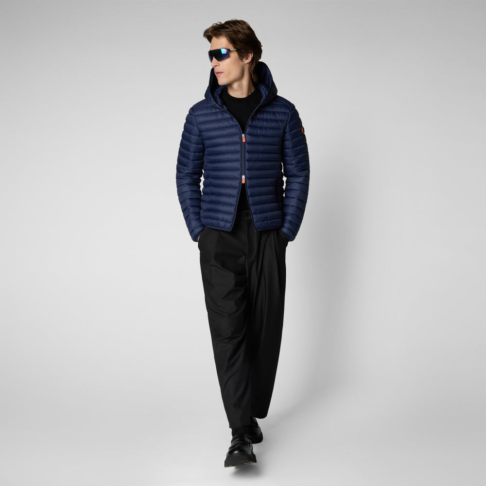 Save the duck Piumino animal free con cappuccio uomo Donald blu navy Economico