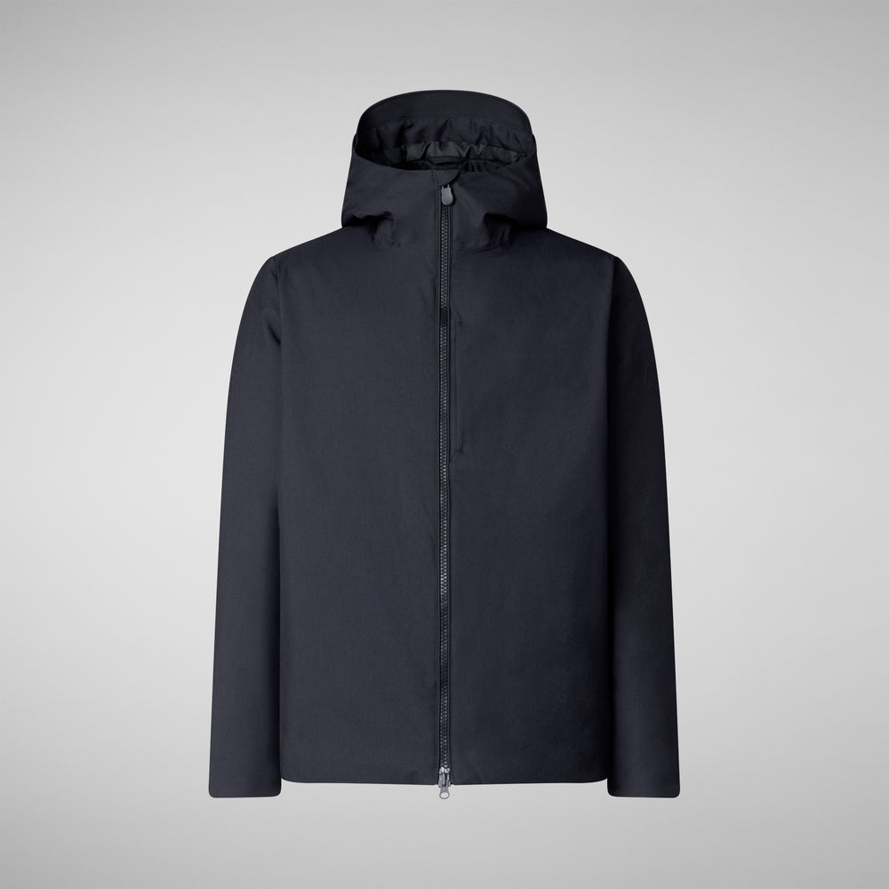 Save the duck PIUMINO ANIMAL FREE CON CAPPUCCIO UOMO BARNABY BLU NERO Vendita Calda
