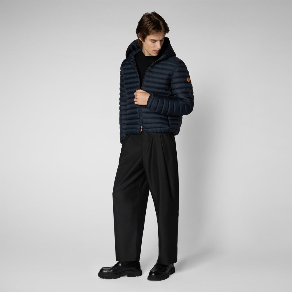 Save the duck PIUMINO ANIMAL FREE CON CAPPUCCIO UOMO DONALD BLU NERO Negozio
