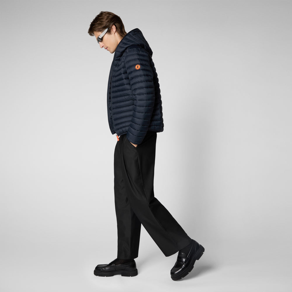 Save the duck PIUMINO ANIMAL FREE CON CAPPUCCIO UOMO DONALD BLU NERO Negozio
