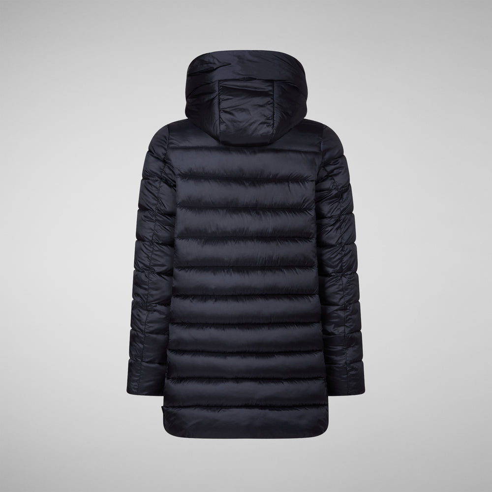 Save the duck PIUMINO ANIMAL FREE CON CAPPUCCIO BAMBINA ORIANA BLU NERO Nuova