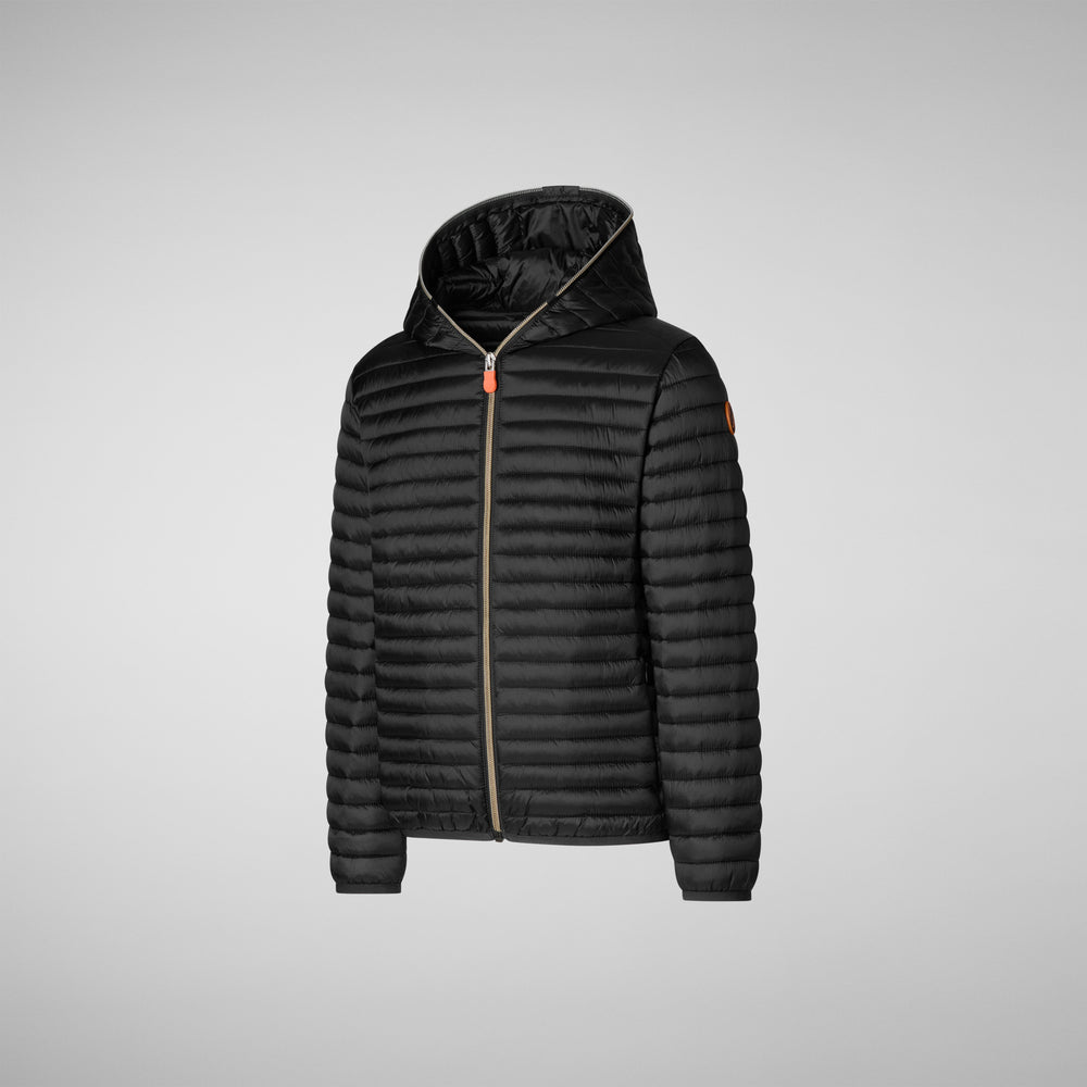 Save the duck PIUMINO ANIMAL FREE CON CAPPUCCIO BAMBINA ROSY Nero Vendita