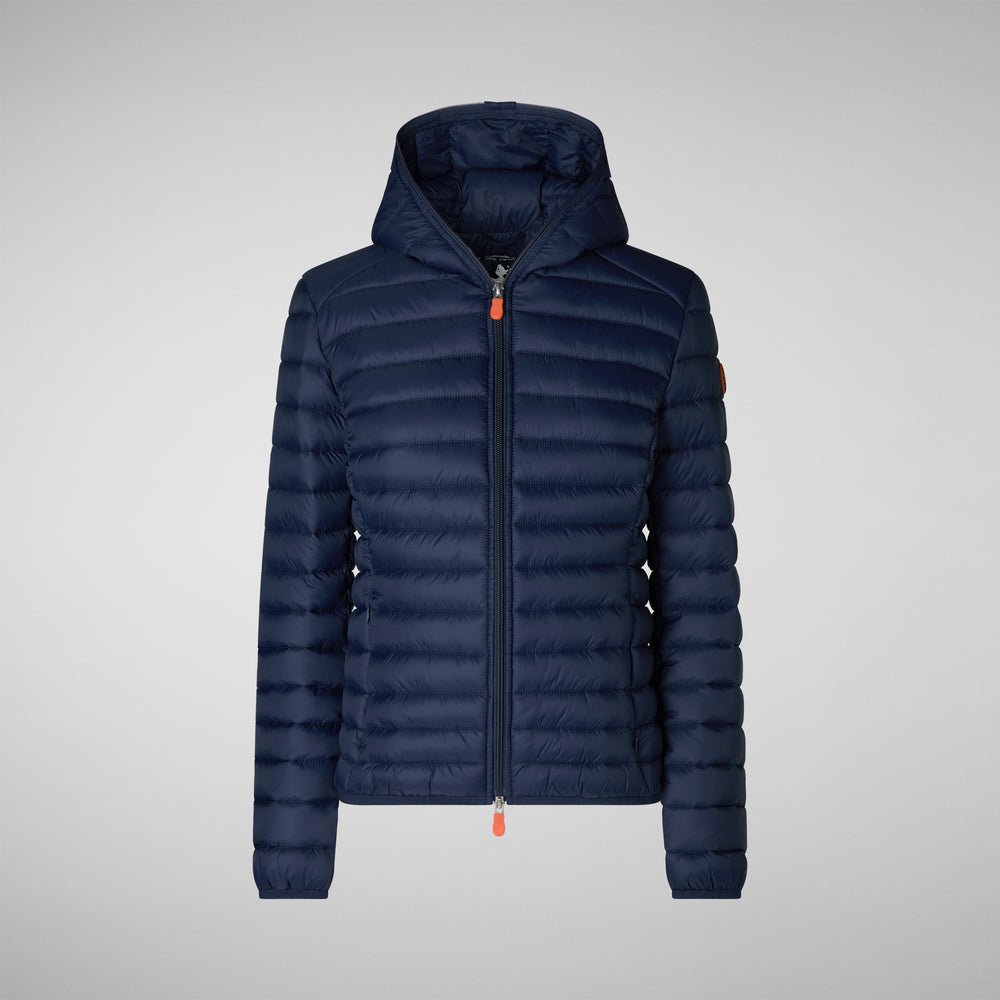 Save the duck Piumino animal free con cappuccio donna Daisy blu navy Qualità Garantita