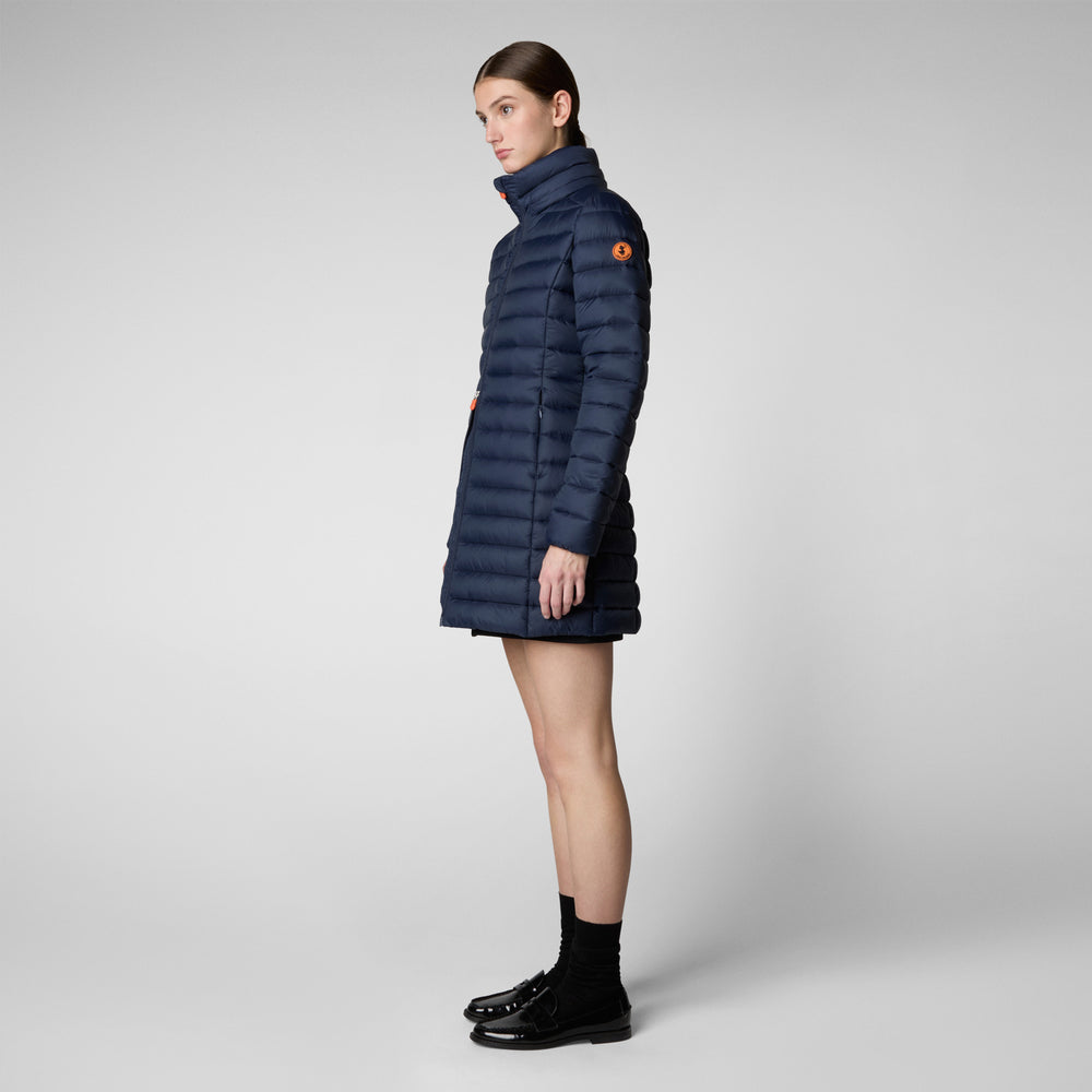 Save the duck PIUMINO ANIMAL FREE CON CAPPUCCIO DONNA CAROL BLU NAVY Promozione Limitata