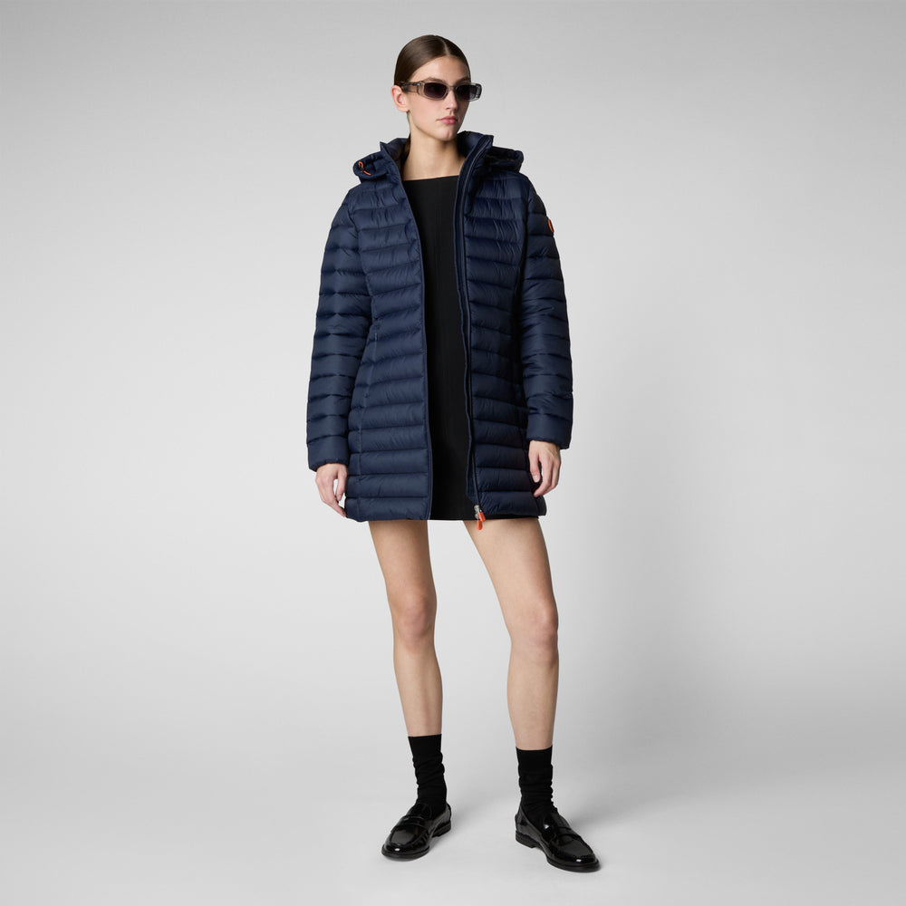 Save the duck PIUMINO ANIMAL FREE CON CAPPUCCIO DONNA CAROL BLU NAVY Promozione Limitata