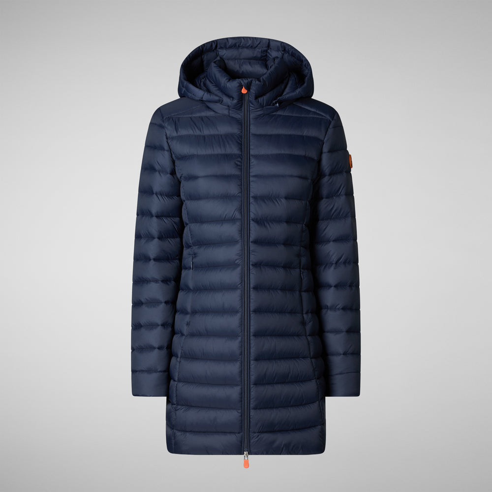 Save the duck PIUMINO ANIMAL FREE CON CAPPUCCIO DONNA CAROL BLU NAVY Promozione Limitata