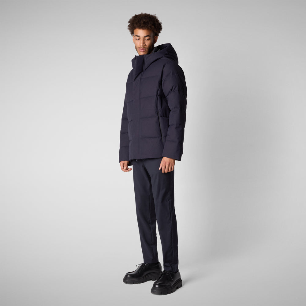 Save the duck PIUMINO ANIMAL FREE CON CAPPUCCIO UOMO FINNIAN BLU NERO Convenienza