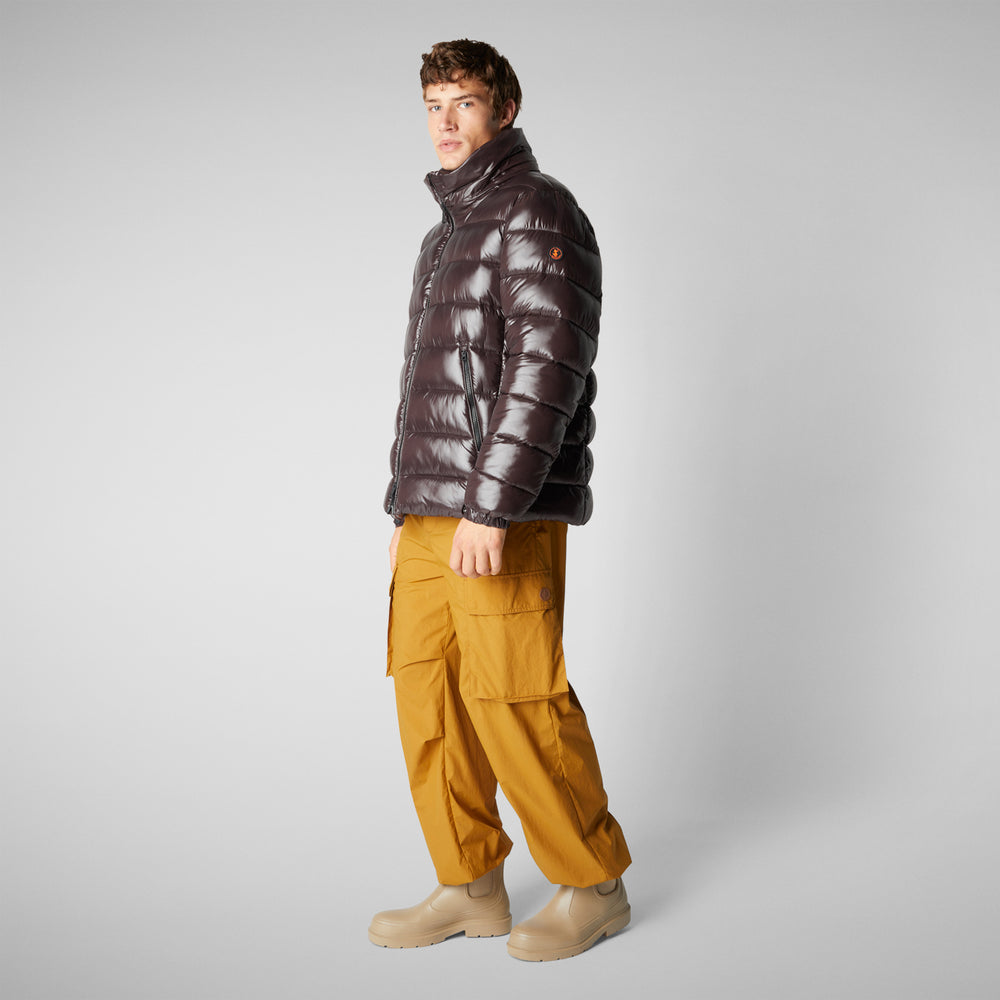 Save the duck PIUMINO ANIMAL FREE CON CAPPUCCIO UOMO FLORIAN MARRONE NERO Saldi