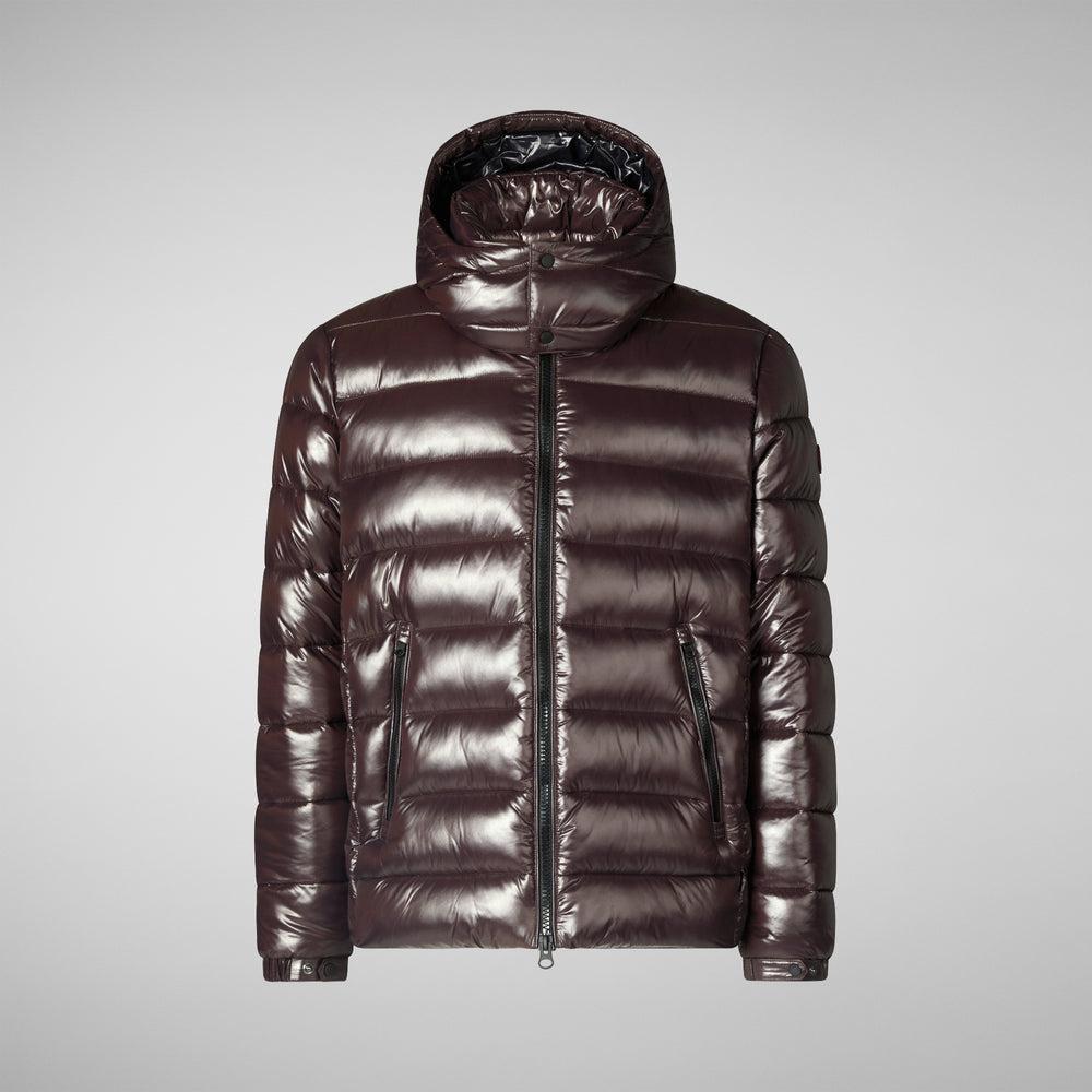 Save the duck PIUMINO ANIMAL FREE CON CAPPUCCIO UOMO FLORIAN MARRONE NERO Saldi