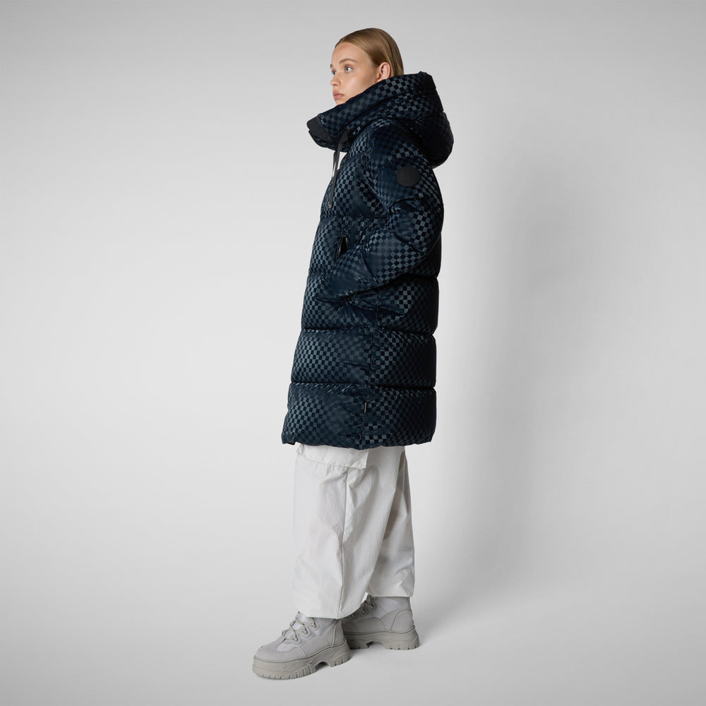 Save the duck PIUMINO ANIMAL FREE CON CAPPUCCIO AMARANTA BLU NERO Italy