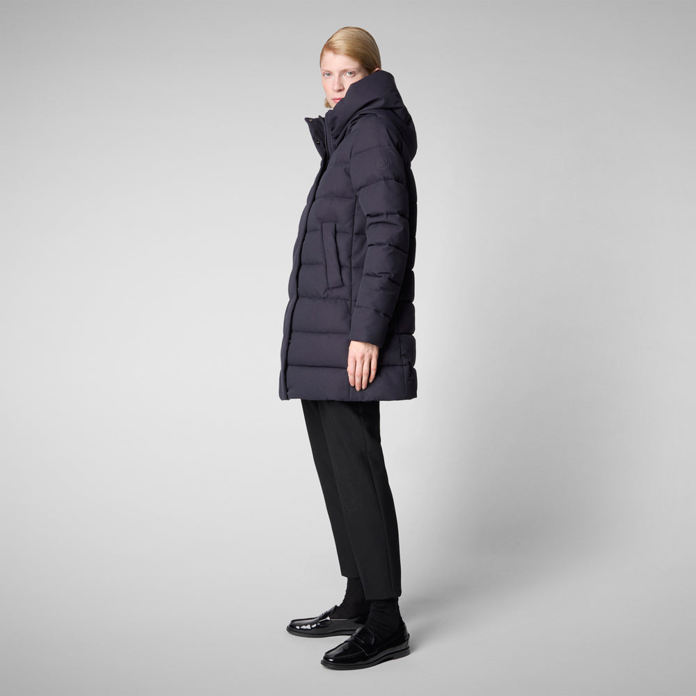 Save the duck CAPPOTTO CON CAPPUCCIO TATIANA BLU NERO 2025