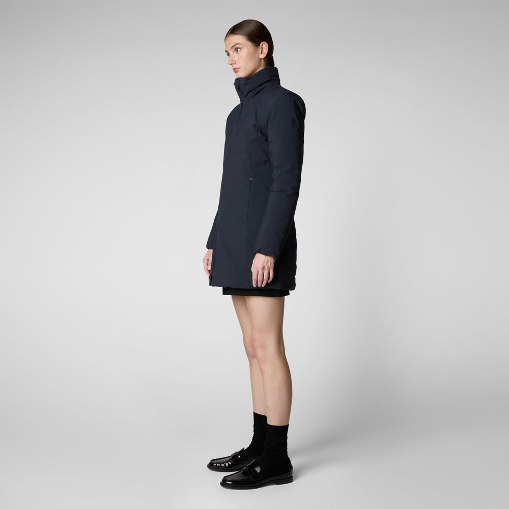 Save the duck PARKA DONNA CON CAPPUCCIO RACHEL BLU NERO Nuovo