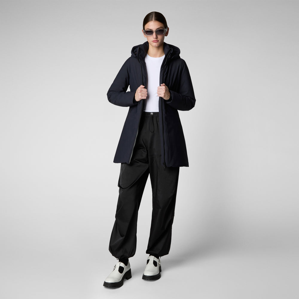 Save the duck giacca DONNA CON CAPPUCCIO LILA BLU NERO Qualità