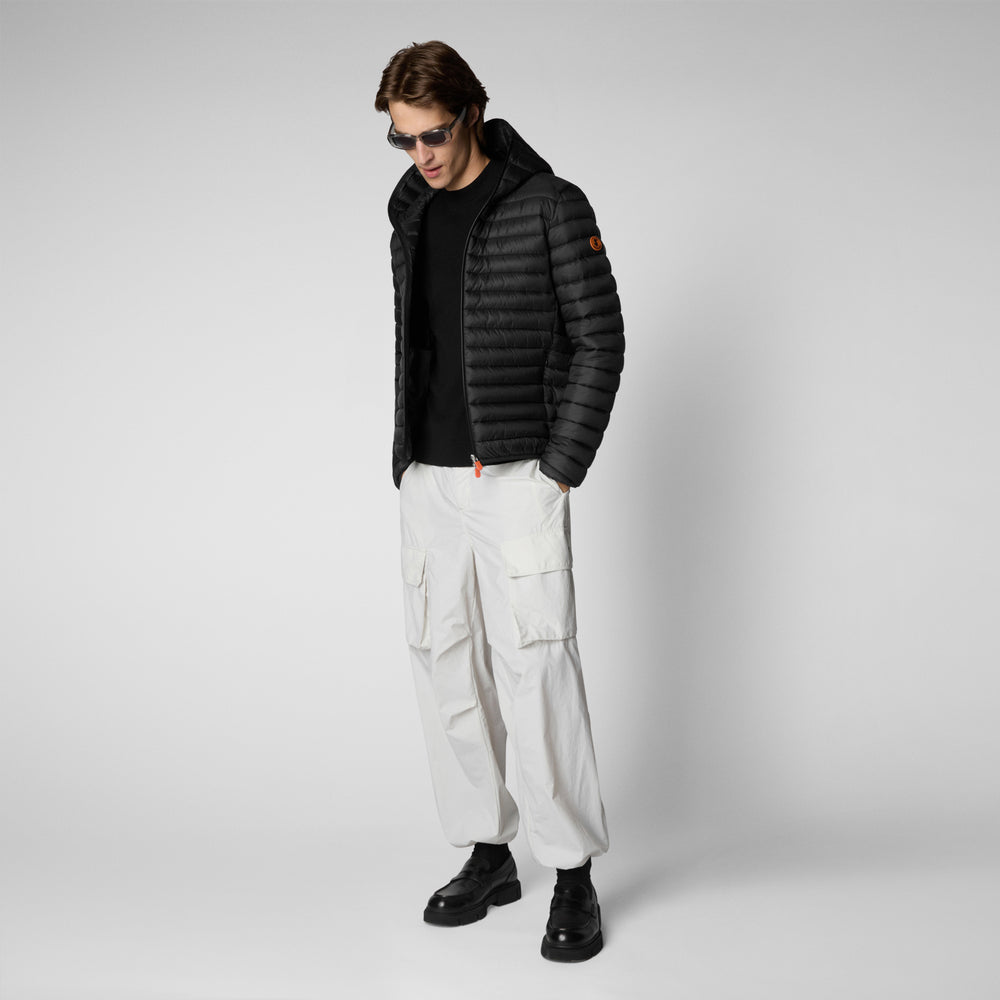 Save the duck Piumino animal free con cappuccio uomo Donald Nero Consegna Veloce