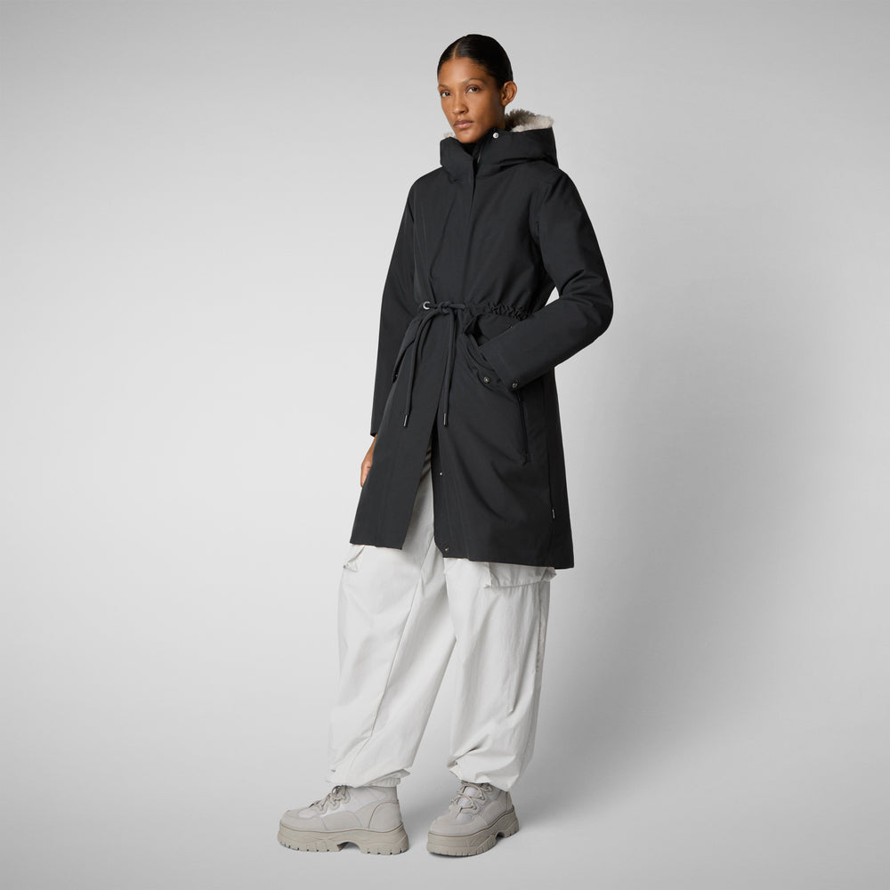 Save the duck PARKA DONNA CON CAPPUCCIO NOELLE BLU NERO Affare Del Giorno