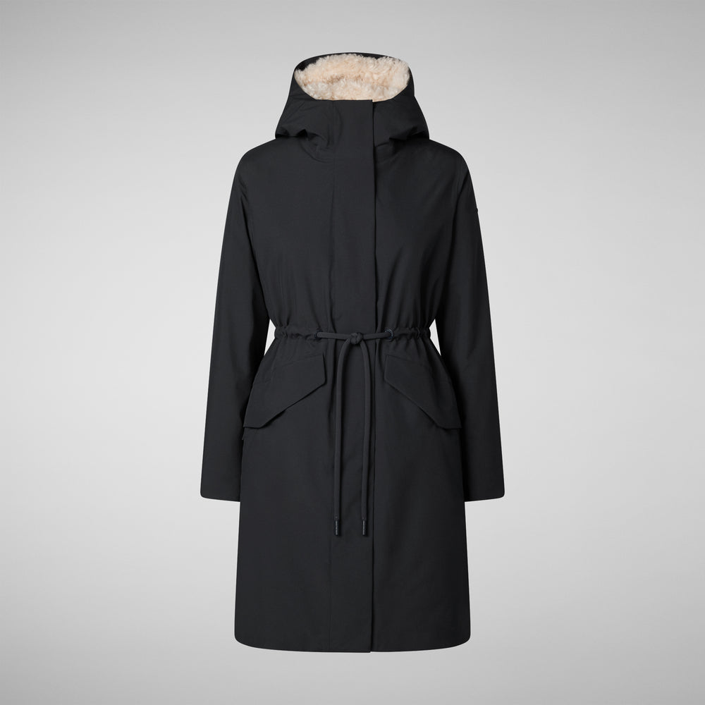 Save the duck PARKA DONNA CON CAPPUCCIO NOELLE BLU NERO Affare Del Giorno