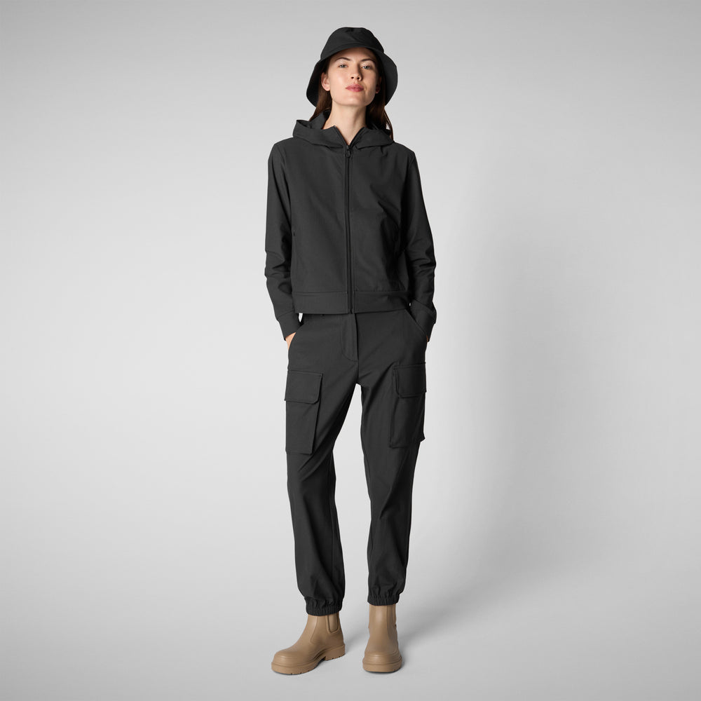 Save the duck FELPA CON CAPPUCCIO DONNA PEAR NERO Sconto