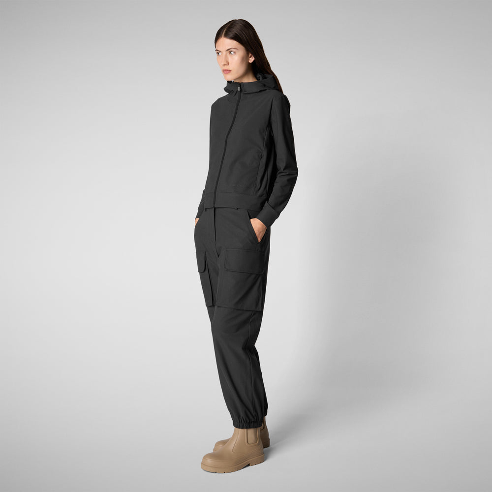 Save the duck FELPA CON CAPPUCCIO DONNA PEAR NERO Sconto