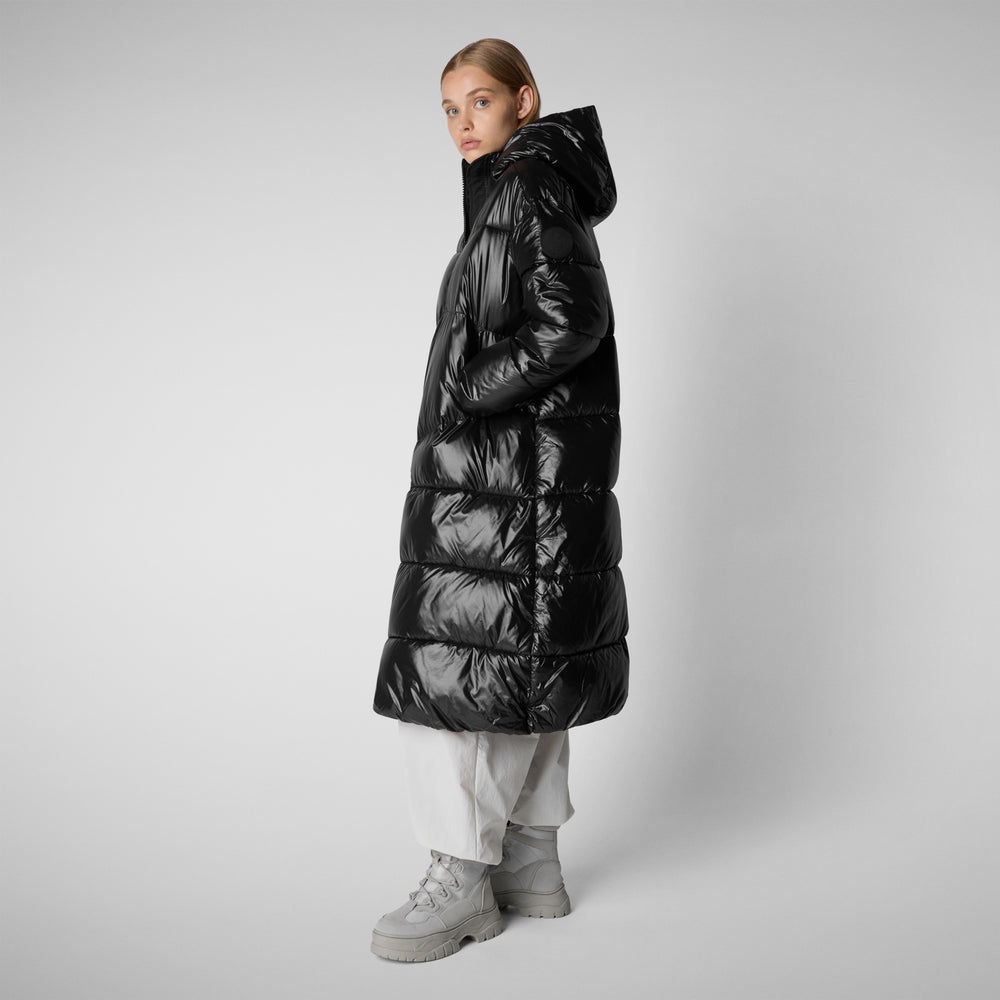 Save the duck PIUMINO ANIMAL FREE CON CAPPUCCIO DONNA CLARICE NERO Presa